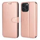 For iPhone 16 Pro Max Shockproof PU + TPU Leather Phone Case(Rose Gold) - 1