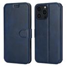 For iPhone 16 Pro Max Shockproof PU + TPU Leather Phone Case(Blue) - 1