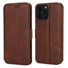 For iPhone 16 Pro Max Shockproof PU + TPU Leather Phone Case(Brown) - 1