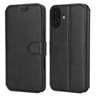 For iPhone 16 Plus Shockproof PU + TPU Leather Phone Case(Black) - 1