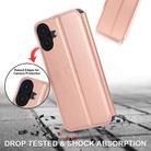 For iPhone 16 Plus Shockproof PU + TPU Leather Phone Case(Rose Gold) - 2