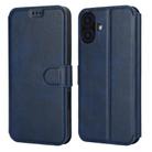 For iPhone 16 Plus Shockproof PU + TPU Leather Phone Case(Blue) - 1