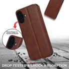 For iPhone 16 Plus Shockproof PU + TPU Leather Phone Case(Brown) - 2