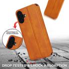 For iPhone 16 Shockproof PU + TPU Leather Phone Case(Light Brown) - 2