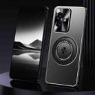 For Honor 100 Rotating Holder Frosted Metal Phone Case(Black) - 1