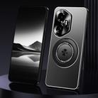 For Honor 300 Rotating Holder Frosted Metal Phone Case(Black) - 1