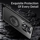 For Honor X70i Rotating Holder Frosted Metal Phone Case(Black) - 4