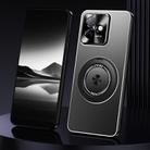 For Honor X60 GT Rotating Holder Frosted Metal Phone Case(Black) - 1