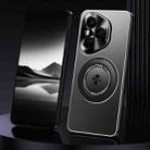 For Honor 400 Pro Global Rotating Holder Frosted Metal Phone Case(Black) - 1