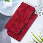 For Motorola Moto G55 Lily Embossed Leather Phone Case(Red) - 2