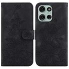 For Motorola Moto G75 5G Lily Embossed Leather Phone Case(Black) - 1