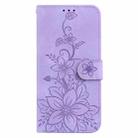 For Motorola Moto G 5G 2025 Lily Embossed Leather Phone Case(Purple) - 3