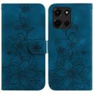For Motorola Moto G 5G 2025 Lily Embossed Leather Phone Case(Dark Blue) - 1