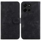 For Motorola Moto G 5G 2025 Lily Embossed Leather Phone Case(Black) - 1