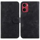 For Motorola Moto G05 / E15 Lily Embossed Leather Phone Case(Black) - 1