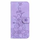 For Motorola Moto G15 Lily Embossed Leather Phone Case(Purple) - 3