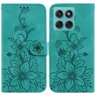 For Motorola Edge 60 Fusion / Edge 5G 2025 Lily Embossed Leather Phone Case(Green) - 1