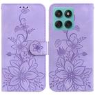 For Motorola Edge 60 Fusion / Edge 5G 2025 Lily Embossed Leather Phone Case(Purple) - 1
