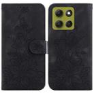 For Motorola Moto G86 5G Lily Embossed Leather Phone Case(Black) - 1