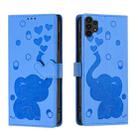 For Samsung Galaxy A13 4G / 5G Cartoon Elephant Embossed Leather Phone Case(Blue) - 1