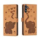 For Samsung Galaxy A35 5G Cartoon Elephant Embossed Leather Phone Case(Yellow) - 1