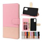 For Samsung Galaxy Note20 Color Splicing Horizontal Flip Leather Case with Holder & Card Slots & Wallet & Photo Frame(Pink) - 1