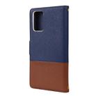 For Samsung Galaxy Note20 Color Splicing Horizontal Flip Leather Case with Holder & Card Slots & Wallet & Photo Frame(Dark Blue) - 2