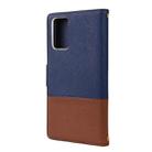 For Samsung Galaxy Note20 Color Splicing Horizontal Flip Leather Case with Holder & Card Slots & Wallet & Photo Frame(Dark Blue) - 2