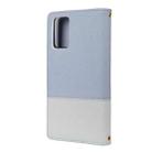 For Samsung Galaxy Note20 Color Splicing Horizontal Flip Leather Case with Holder & Card Slots & Wallet & Photo Frame(Light Blue) - 2
