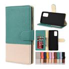 For Samsung Galaxy Note20 Color Splicing Horizontal Flip Leather Case with Holder & Card Slots & Wallet & Photo Frame(Green) - 1