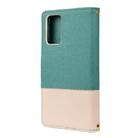 For Samsung Galaxy Note20 Color Splicing Horizontal Flip Leather Case with Holder & Card Slots & Wallet & Photo Frame(Green) - 3