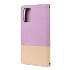 For Samsung Galaxy Note20 Color Splicing Horizontal Flip Leather Case with Holder & Card Slots & Wallet & Photo Frame(Purple) - 3