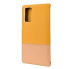 For Samsung Galaxy Note20 Color Splicing Horizontal Flip Leather Case with Holder & Card Slots & Wallet & Photo Frame(Yellow) - 2