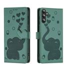 For Samsung Galaxy A26 5G Cartoon Elephant Embossed Leather Phone Case(Green) - 1