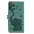 For Samsung Galaxy A26 5G Cartoon Elephant Embossed Leather Phone Case(Green) - 3