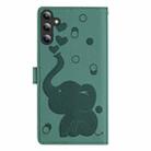 For Samsung Galaxy A17 5G / A26 5G Cartoon Elephant Embossed Leather Phone Case(Green) - 3