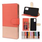 For Samsung Galaxy Note20 Ultra Color Splicing Horizontal Flip Leather Case with Holder & Card Slots & Wallet & Photo Frame(Red) - 1