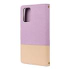 For Samsung Galaxy Note20 Ultra Color Splicing Horizontal Flip Leather Case with Holder & Card Slots & Wallet & Photo Frame(Purple) - 3