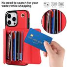 For iPhone 16 Pro Max RFID Card Slot Phone Case with Long Lanyard(Red) - 2