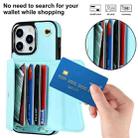 For iPhone 16 Pro Max RFID Card Slot Phone Case with Long Lanyard(Mint Green) - 2