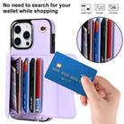 For iPhone 16 Pro Max RFID Card Slot Phone Case with Long Lanyard(Purple) - 2