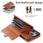 For iPhone 16 Pro Max RFID Card Slot Phone Case with Long Lanyard(Brown) - 3