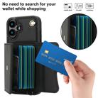 For iPhone 16 Plus RFID Card Slot Phone Case with Long Lanyard(Black) - 2