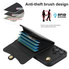 For iPhone 16 Plus RFID Card Slot Phone Case with Long Lanyard(Black) - 3