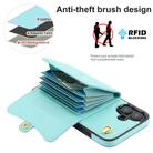 For iPhone 16 Plus RFID Card Slot Phone Case with Long Lanyard(Mint Green) - 3