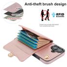 For iPhone 16 Plus RFID Card Slot Phone Case with Long Lanyard(Rose Gold) - 3