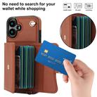 For iPhone 16 Plus RFID Card Slot Phone Case with Long Lanyard(Brown) - 2