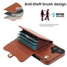 For iPhone 16 RFID Card Slot Phone Case with Long Lanyard(Brown) - 3