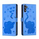 For Samsung Galaxy S23 FE 5G Cartoon Elephant Embossed Leather Phone Case(Blue) - 1