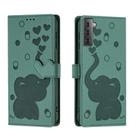 For Samsung Galaxy S22 5G Cartoon Elephant Embossed Leather Phone Case(Green) - 1